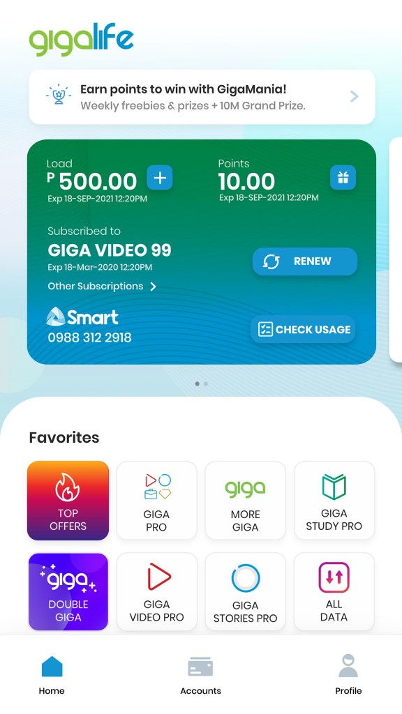 Download the GigaLife app to manage your Smart lifestyle