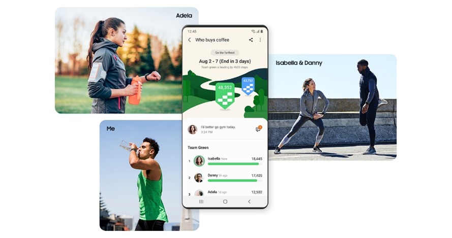 Samsung Health app users competing for the top position.