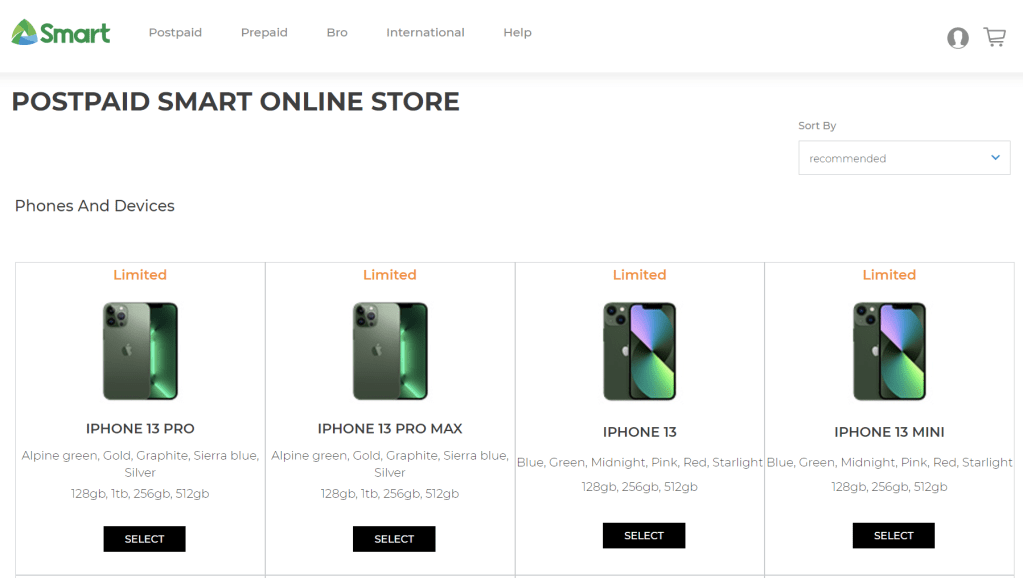 Select your preferred mobile device.