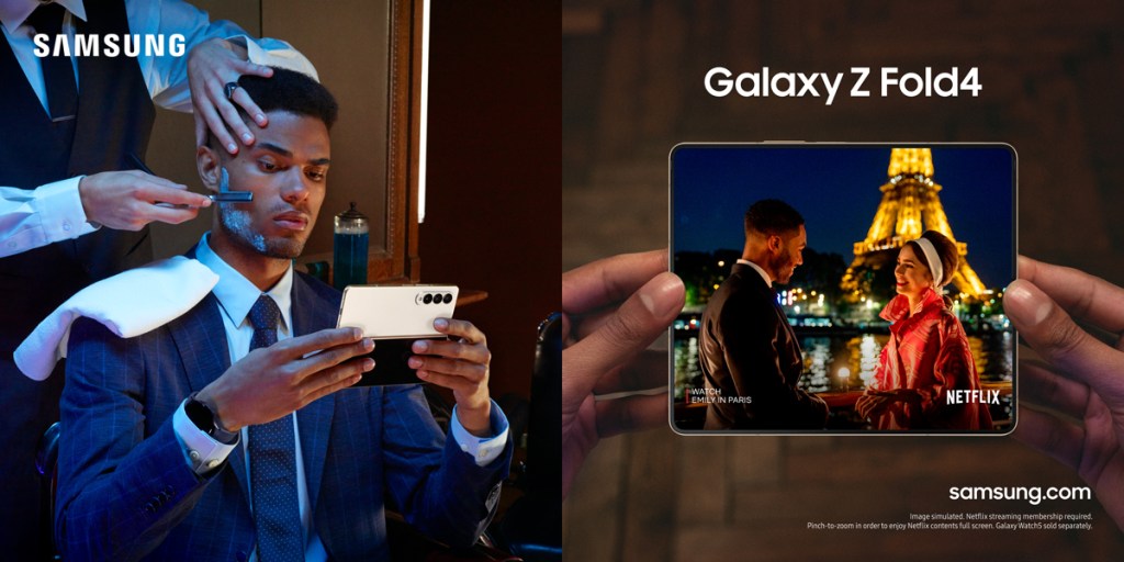 Samsung Galaxy Z Fold 4 has an immersive 7.6 inch screen.